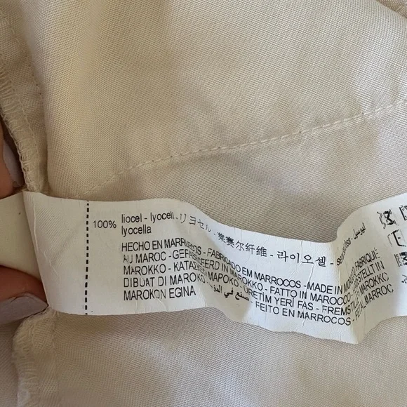 Zara Cream Button-Down Dress with Tie Waist - Picture 6 of 6